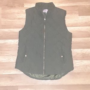 Laura Scott Green Quilted Vest Size L